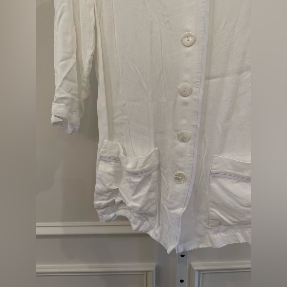 Sleeper White Button-Up Pajama Top - Picture 3 of 6
